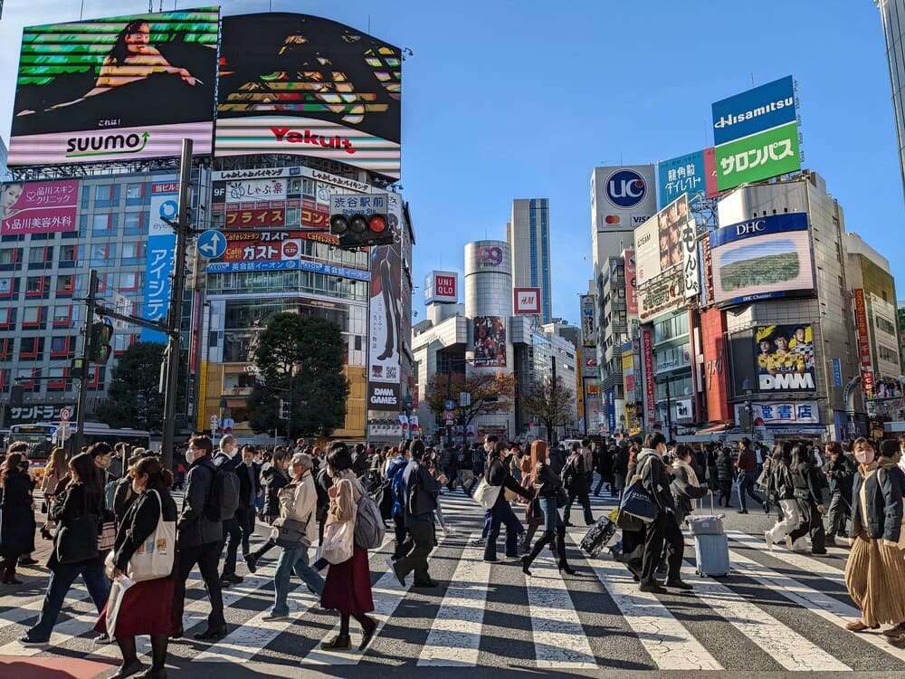 渋谷のスクランブル交差点（2022年12月7日撮影）